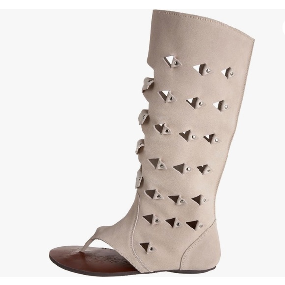 NEW Naughty Monkey Gladiator Sandal Western Boots Open Toe Suede sz 10 - Picture 6 of 16